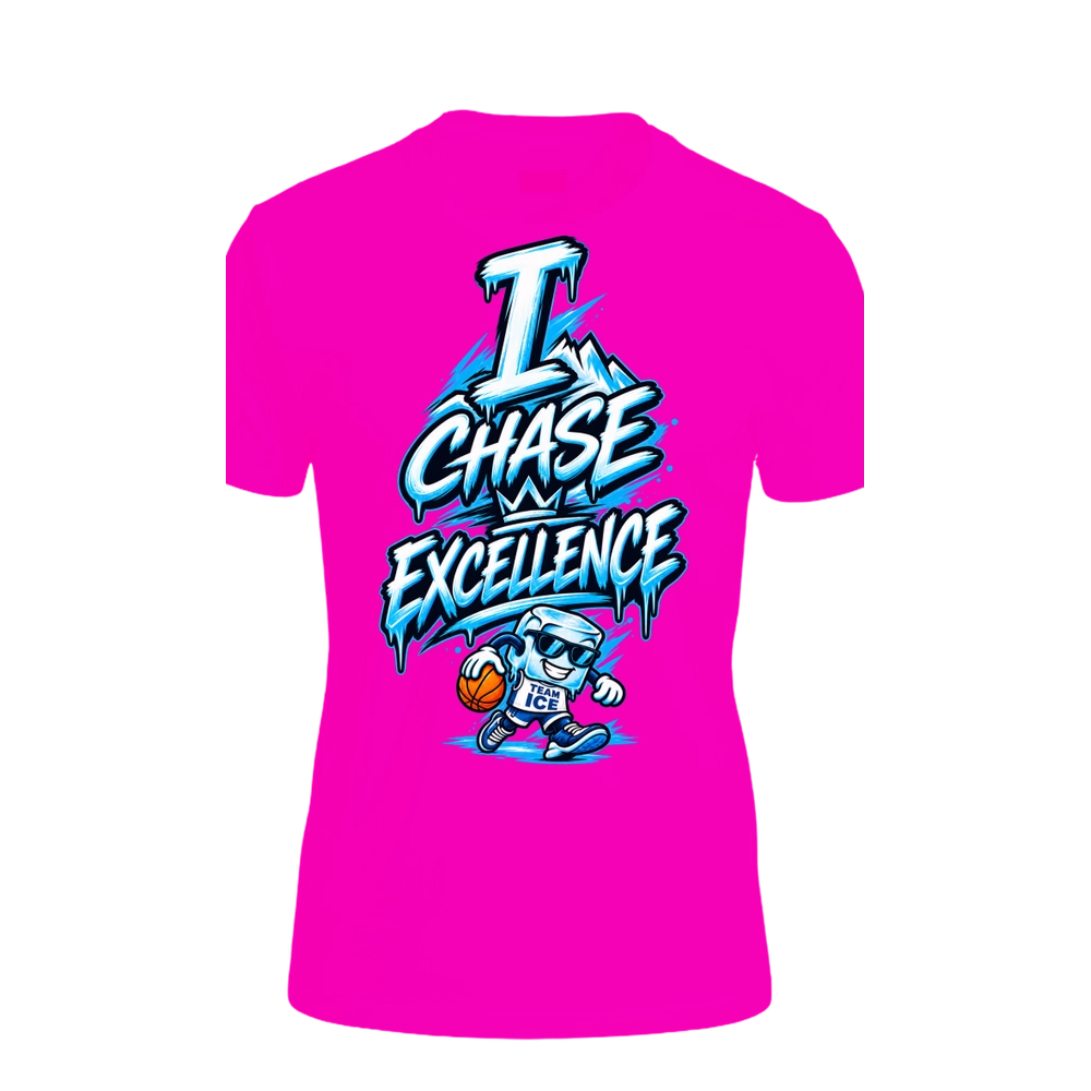Front of pink I Chase Excellence tee
